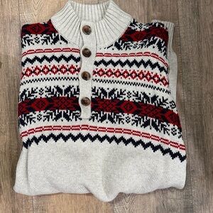 Nordic Pattern Knit Sweater Vest